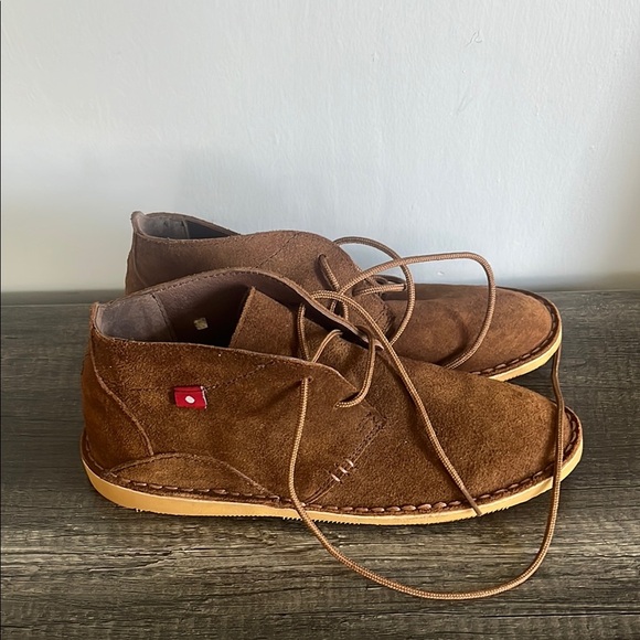 Brown Suede Chukka Boots with Lace-Up Design - Picture 1 of 6